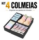 Kit 4 Colmeias Organizadoras de Gaveta Dobráveis TNT para Roupas Íntimas Meias Lingerie Organização de Armário