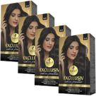 Kit 4 Coloração Creme Permanente Excllusiv Color Pratic Castanho Claro 5.0 Haskell