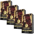 Kit 4 Coloração Creme Permanente Excllusiv Color Pratic Vermelho Cereja Especial 66.46 Haskell
