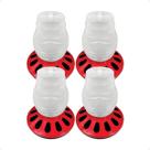 Kit 4 Comedouro Frango Aves Alimentador 3,5L Rosca 12 Furos