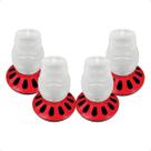 Kit 4 Comedouro Frango Aves Alimentador 5L Rosca 12 Furos