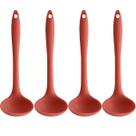 Kit 4 Conchas de Silicone Utensílios Cozinha Talheres para Sopa Feijão Restaurante OU Terracota