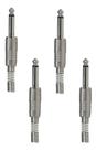 Kit 4 Conector Plug P10 Mono Ninja Metal + Mola Santo Angelo