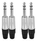 Kit 4 Conector Plug P10 Stereo Metálico Rp3c Rean Da Neutrik