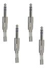 Kit 4 Conector Plug P10 Stereo Ninja Metal Mola Santo Angelo