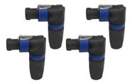 Kit 4 Conector Plug Speakon Tipo Neutrik 4p Macho Cachimbo Kit 4 Conector Plug Speakon Tipo Neutrik 4p Macho Cachimbo