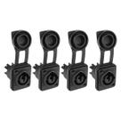 Kit 4 Conector Powercon Fêmea Painel Quadrado In 3 Vias Á Prova D'água Preto SK-SP492 SKYPIX