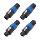 Kit 4 Conector Speakon Macho De Linha 4 Vias Profissional PGSP0002 Storm