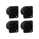 Kit 4 Conector Speakon Painel Quadrado Fêmea 4 Vias De Linha PGSP0001 Storm