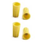 Kit 4 Conector Torção Emenda Fio 2,5mm A 10mm Amarela União Eletrica Isolante De Plastico Cobre