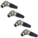 Kit 4 Conector Xlr Femea 90 Rc3fr Rean By Neutrik