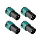 Kit 4 Conector Xlr Macho 3 Polos Rotativo Low Profile 90 LP3M Santo Angelo