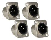 Kit 4 Conector Xlr Macho Painel Linha Pro Santo Angelo Sa2x