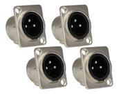 Kit 4 Conector Xlr Macho Painel Linha Pro Santo Angelo Sa2x