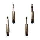 Kit 4 Conectores P10 Macho Estéreo Linha PLG SA2X - SANTO ANGELO