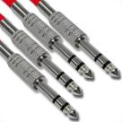 Kit 4 conectores plug p10 estereo com mola corpo em metal blindado som profissional guitarra violão