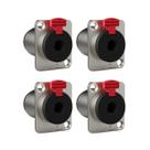 Kit 4 Conectores Plug Wireconex P10 WC 195 Fêmea 3 Polos