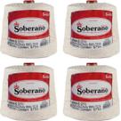 Kit 4 Cones Barbantes Soberano Cru 700 Gramas Espessura Fio 6 de 885 TEX para Crochê e Artesanato