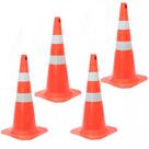 Kit 4 Cones para sinalização 75 cm com 2 faixas - RM-41