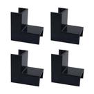 Kit 4 Conexão Cotovelo Interno Preto Curva Canaleta 20x10mm