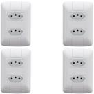 Kit 4 Conjunto 2 Tomadas 2P+T 4x2 10A 250V Tramontina Aria
