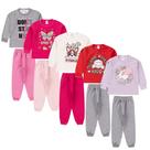 KIT 4 Conjunto de Inverno Com Capuz Moletom Infantil Menina Calça + Casaco Atacado Tam 1/2/2/3/4/6/8 Anos