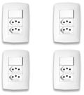 Kit 4 conjunto interruptor 10a + 2tom 2p t 10a sleek marg Kit 4 conjunto interruptor 10a + 2tom 2p t 10a sleek marg