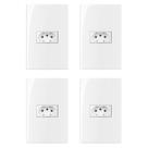 Kit 4 conjunto tomada horizontal 4x2 10a 2p+t 250v com placa margirus sleek branco