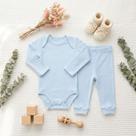 Kit 4 Conjuntos Bebê Body Manga Longa + Calça Canelado Maternidade Enxoval 100% Algodão RN ao 1 Ano