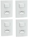 kIT 4 CONJUNTOS DE INTERRUPTORES+TOMADA 10A 250V SCHNEIDER