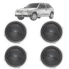 Kit 4 Conjuntos Difusor Ar Prata Botão Preto Gol G4 G5 G6 2013 2014 A 2016