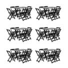 Kit 4 Conjuntos Dobráveis 120x70 com 6 Cadeiras Preto - Móveis Britz Kit 4 Conjuntos Dobráveis 120x70 com 6 Cadeiras Preto - Móveis Britz