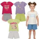 Kit 4 Conjuntos Infantil Verão Menina e Menino 8 peças Sortidas 01 ao 16