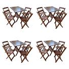 Kit 4 Conjuntos Mesa Dobrável Madeira 110x70 com 4 Cadeiras Personalizada Jack Imbuia - Tarimatã