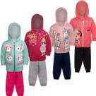 Kit 4 Conjuntos Moletom Infantil Feminino Blusa e Calça Flanelado, c/ Capuz Ziper Punhos Roupa Menina Inverno Tamanhos 01 02 03