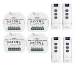 Kit 4 Controladores Cortina Zigbee Rf + 4 Controles