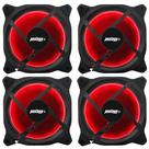 Kit 4 Cooler Fan Reinforced 5 Leds Para Gabinete 120mm x 120mm