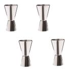 Kit 4 Copo Dosador Duplo Inox 25/50ml Bebida Drinks Coquetel