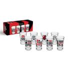 Kit 4 Copo Dose KazzaVip Vidro Oficial Licenciado Flamengo Football Club 60ml Cada Incolor