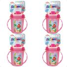 Kit 4 Copo Infantil Com Alças/Bico 320ML 6 Meses Rosa