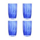 Kit 4 Copos Alto de Vidro para Água Sucos e Refrigerante Orquídea Azul 500ml Wolff