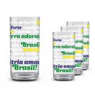 Kit 4 copos brasil hino 400ml