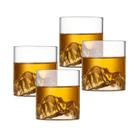 Kit 4 Copos de Vidro Borossilicato Montanha para Whisky - 300ml