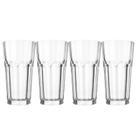 Kit 4 Copos de Vidro Facetado 330ml Class Home