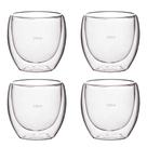 Kit 4 Copos de Vidro Parede Dupla Isolante Térmico 250 ml