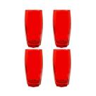 Kit 4 Copos Florida Chique Vidro Vermelho Mesa Posta 370ml