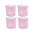 Kit 4 Copos Medidor Multiuso 100ml Com Bico Dosador Rosa