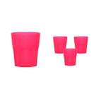 Kit 4 Copos Mini Roma Rosa Neon 300Ml Plástico Premium
