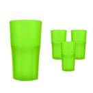 Kit 4 Copos Roma Verde Neon 360Ml Plástico Premium