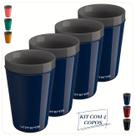 Kit 4 Copos Térmico Munique 350ML Parede Dupla Multiuso Unitermi Cerveja Café Chá Suco Refrigerante